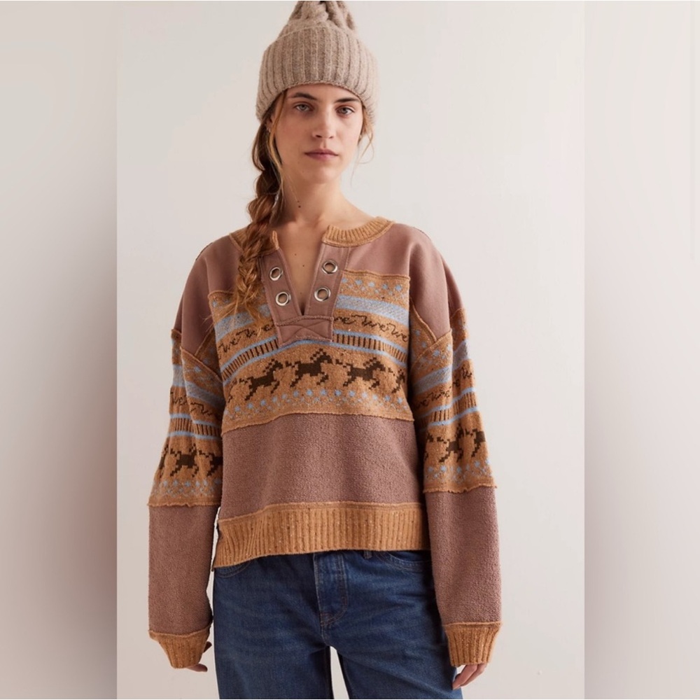 Free people sweatshirt horses med